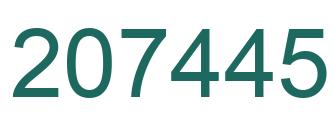 Number 207445 green image
