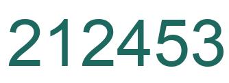 Number 212453 green image