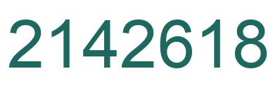 Number 2142618 green image