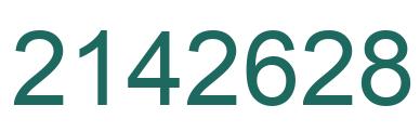 Number 2142628 green image