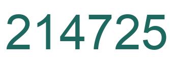 Number 214725 green image