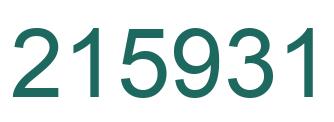 Number 215931 green image