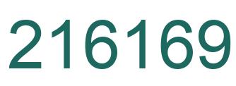 Number 216169 green image