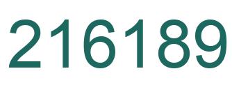 Number 216189 green image
