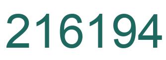 Number 216194 green image