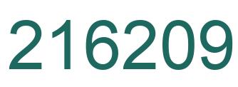 Number 216209 green image