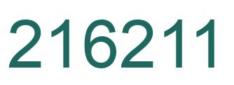 Number 216211 green image
