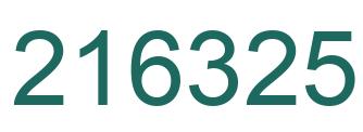 Number 216325 green image