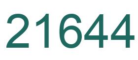 Number 21644 green image