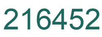 Number 216452 green image