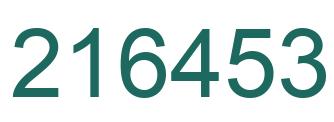 Number 216453 green image