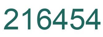 Number 216454 green image