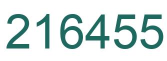 Number 216455 green image
