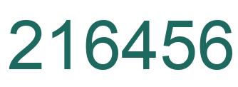 Number 216456 green image