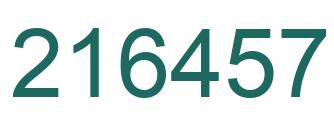 Number 216457 green image