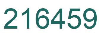 Number 216459 green image