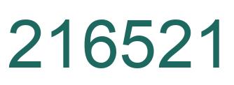Number 216521 green image