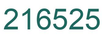 Number 216525 green image