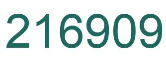 Number 216909 green image