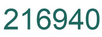 Number 216940 green image