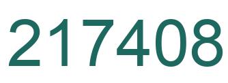 Number 217408 green image