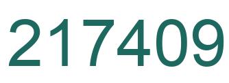 Number 217409 green image