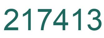 Number 217413 green image