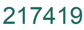 Number 217419 green image