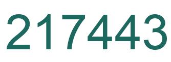 Number 217443 green image
