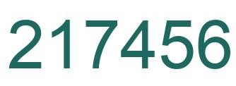 Number 217456 green image