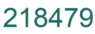 Number 218479 green image