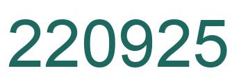 Number 220925 green image