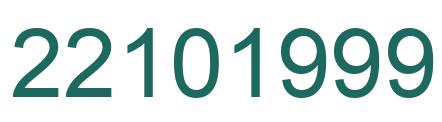Number 22101999 green image