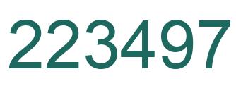 Number 223497 green image