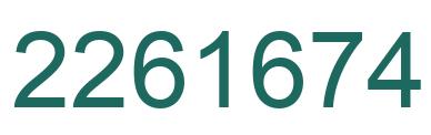 Number 2261674 green image