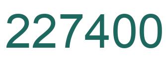 Number 227400 green image