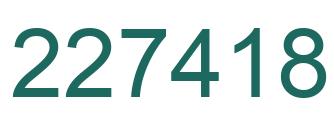 Number 227418 green image