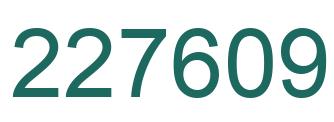 Number 227609 green image