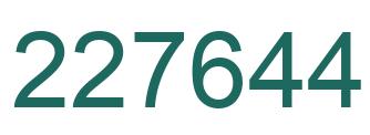 Number 227644 green image
