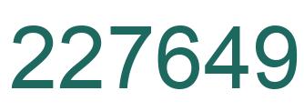 Number 227649 green image