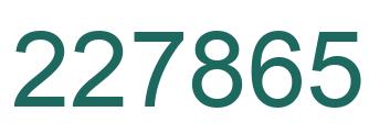 Number 227865 green image