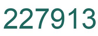 Number 227913 green image