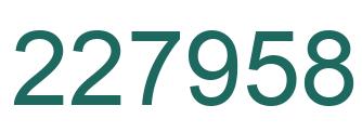 Number 227958 green image