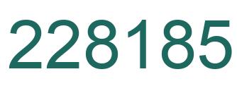 Number 228185 green image