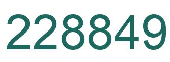 Number 228849 green image