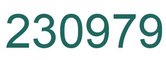Number 230979 green image