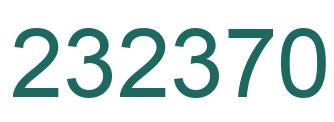 Number 232370 green image