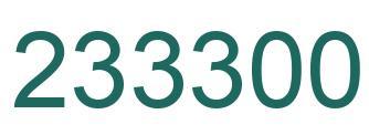 Number 233300 green image