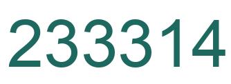 Number 233314 green image