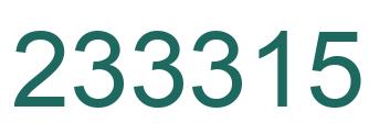 Number 233315 green image